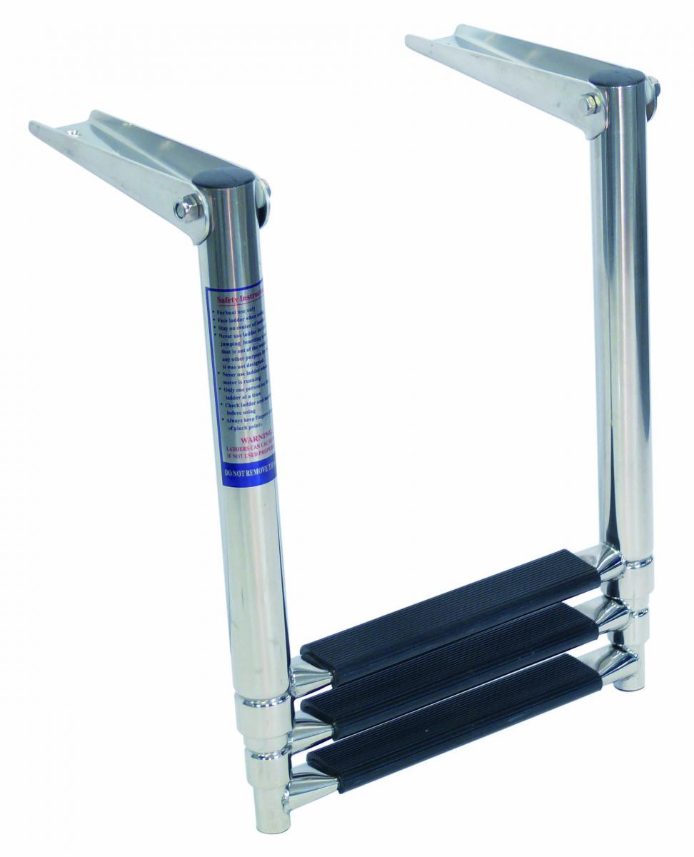 Teleskop-Badeleiter, 3 Stufen, B=305mm, L=870mm / 410mm