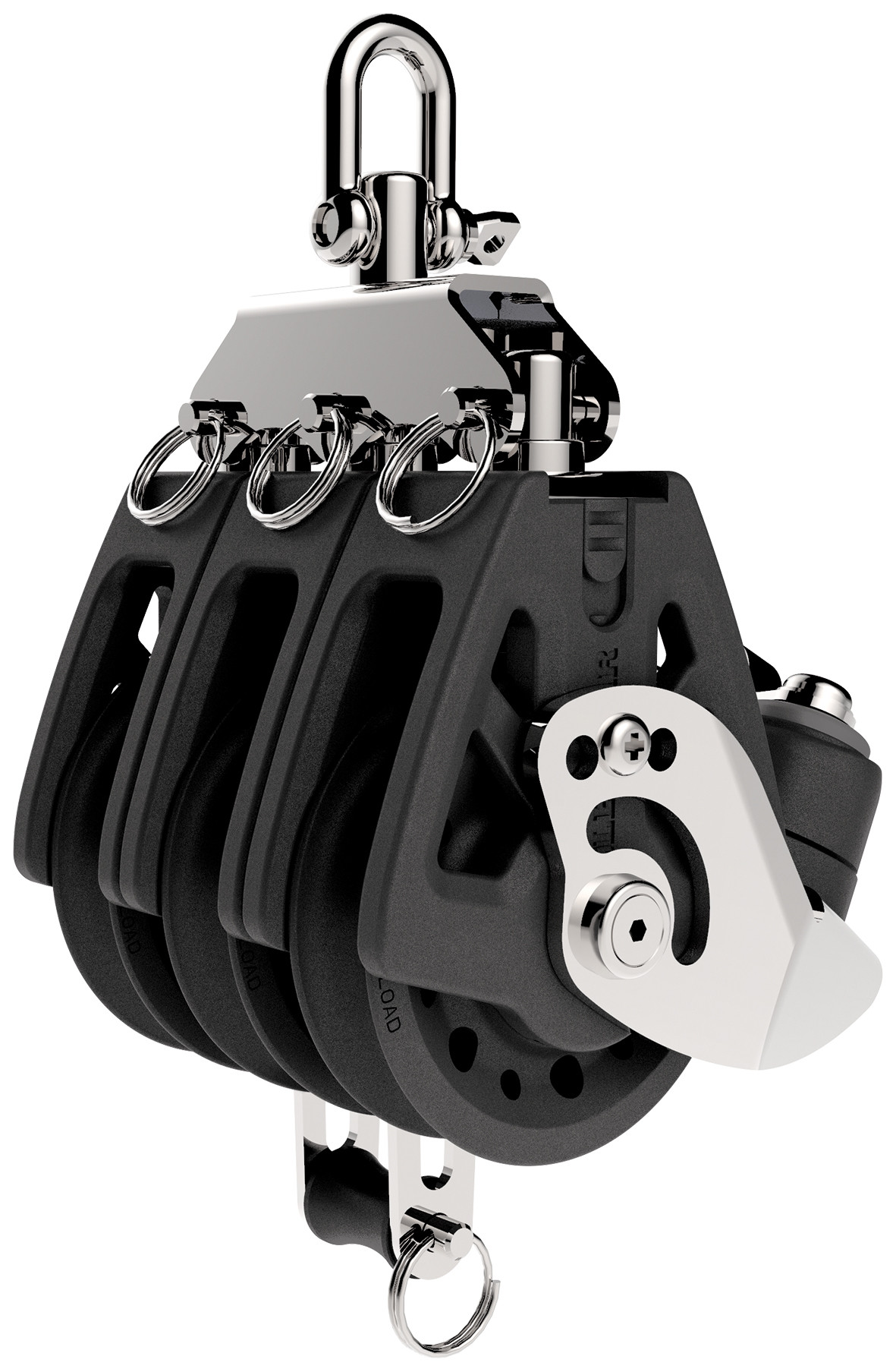 Block dreifach Synchro, 72mm, Wirbel + Buegel + Klemme