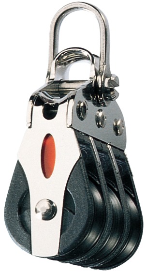 Ronstan Block dreifach, Serie 20 - BB Ball Bearing, mit festem Schäkel