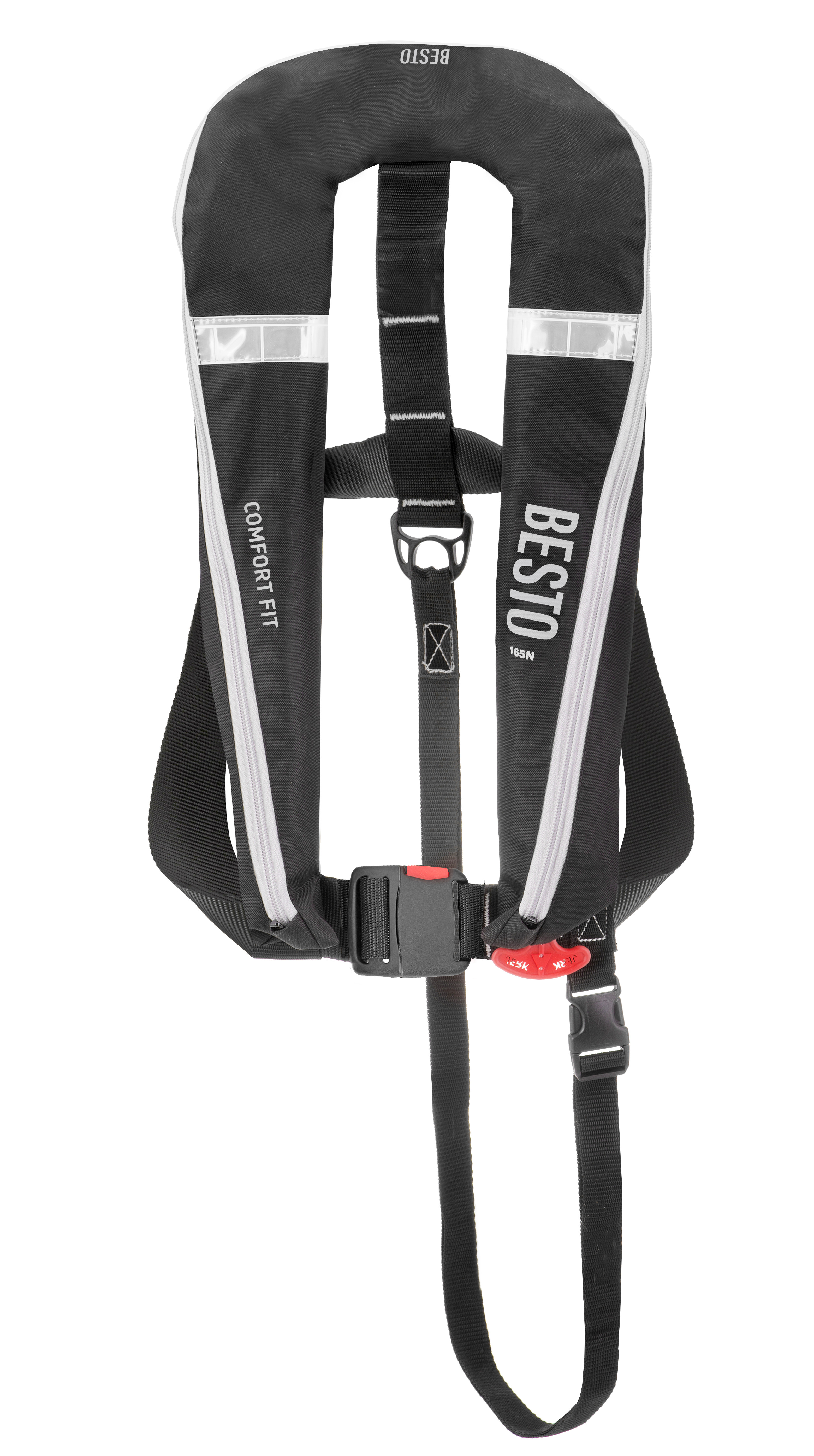Schwimmweste Comfort fit 180N schwarz -grau - ohne Sicherheitsgurt