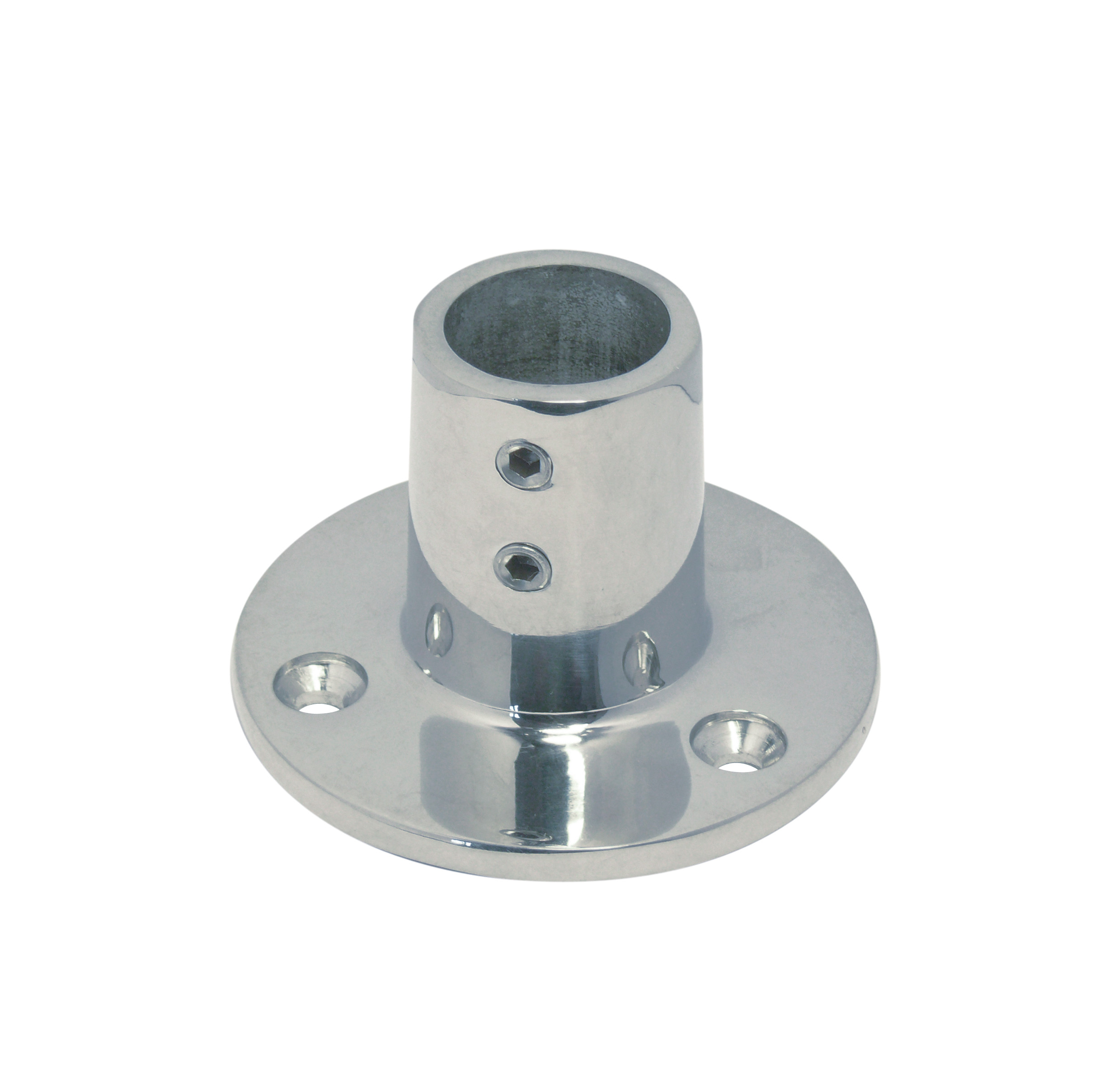Relingfuss rund, Inox 90°