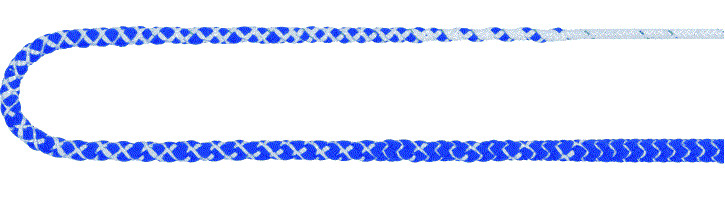 Grossschot verjüngt DN 1x8m, 5/12mm 2X2.75m=5mm, 2.5m=12mm, blau-weiss