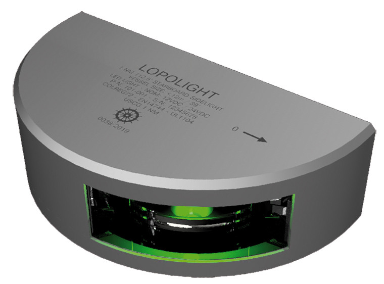 Lopolight Grünes Steuerbordlicht LED 112,5°