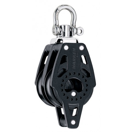 Harken Doppelblock mit Wirbelschäkel & Hundsfott 40 mm – Leicht & Robust für hohe Lasten