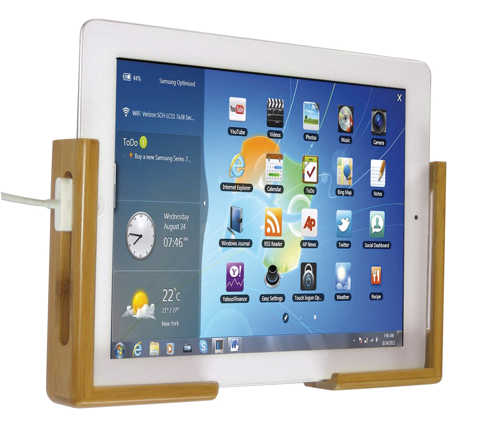 Tablethalterung aus Bambou, verstellbar