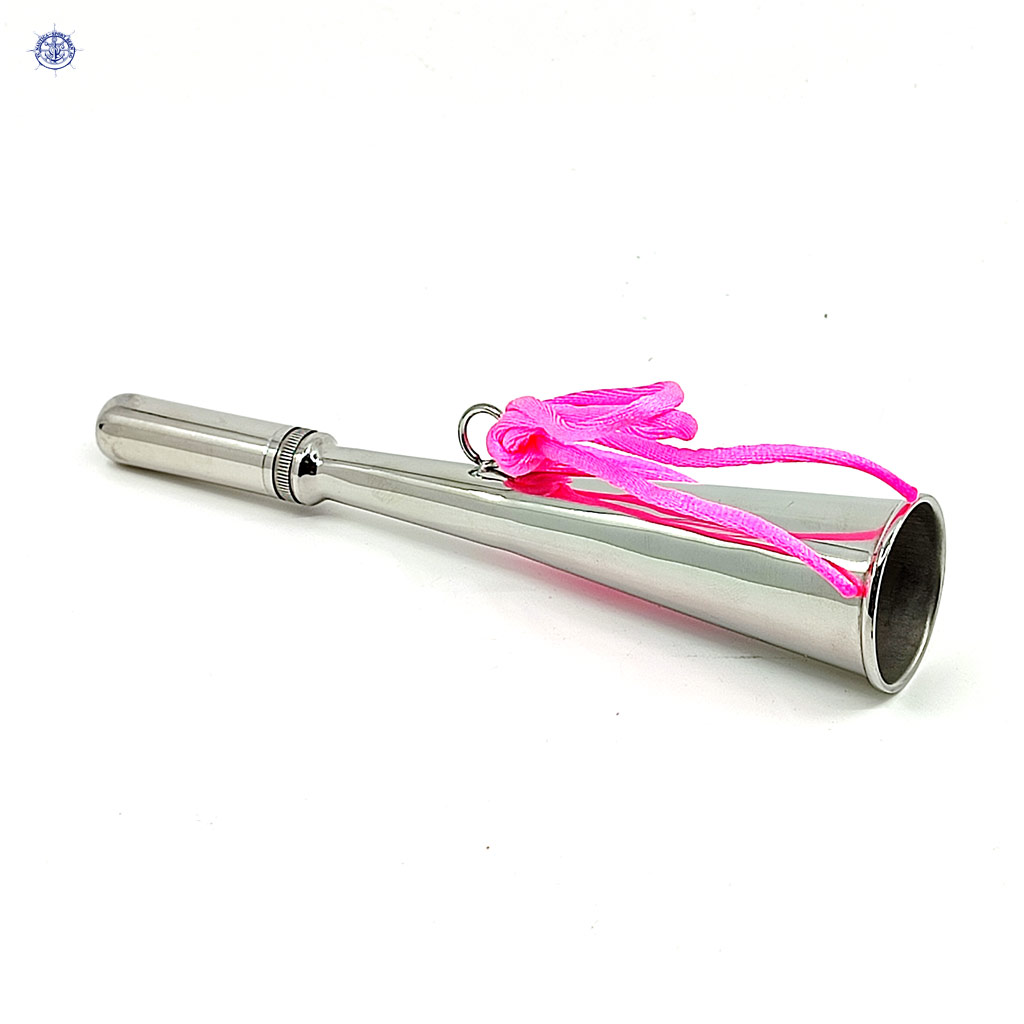 Hand-Nebelhorn Edelstahl 18 cm – Rostfreier Stahl, mit Kordel