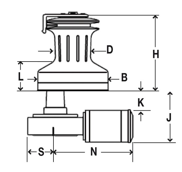 Andersen Elektro-Winsch mit Horizontalmotor