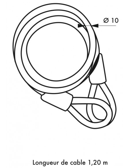 Kabel TWISTY 1,2 m, 10 mm Stahlkabel mit PVC-Mantel