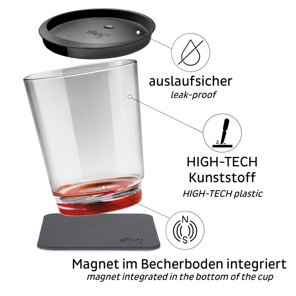silwy Magnet-Trinkbecher Multicolour 6er-Set