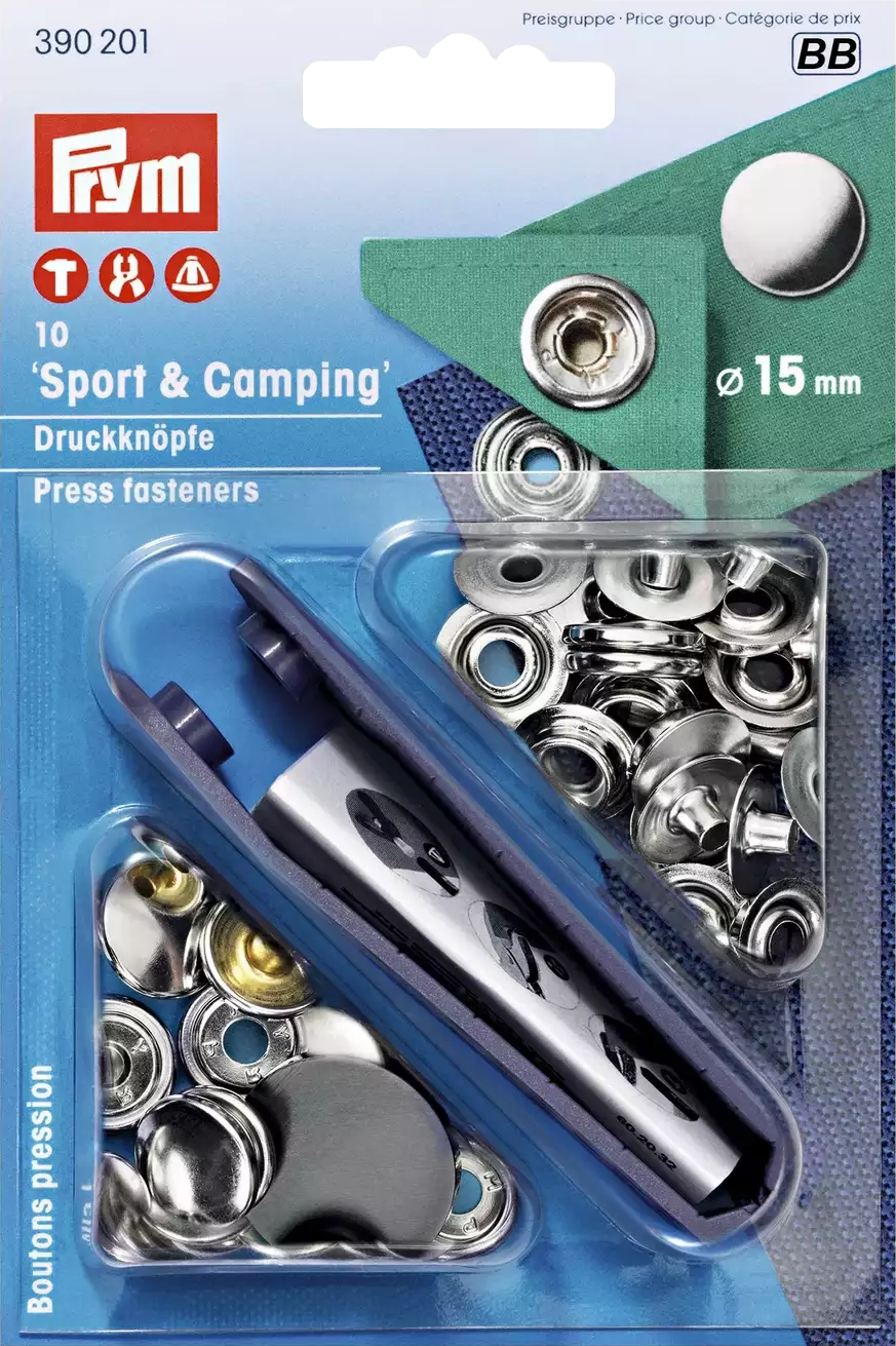 Messing-Druckknöpfe vernickelt - für Stoff