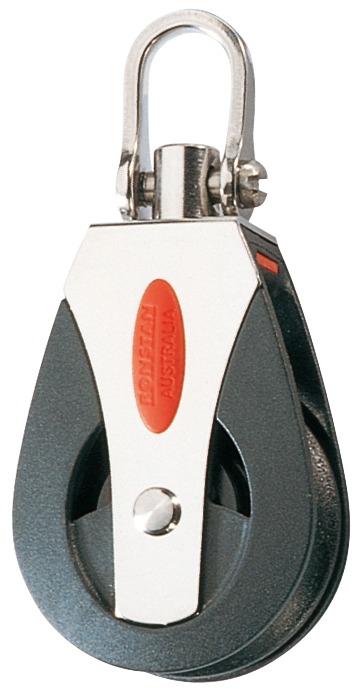 Ronstan Einfachblock 40 mm, kugelgelagert, mit blockierbarem Wirbelschäkel
