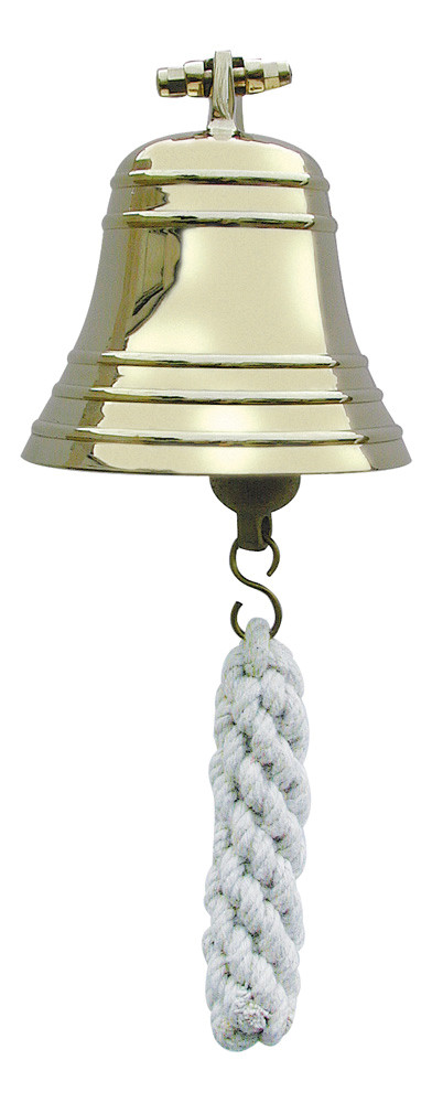 Sea-Club Schiffsglocke aus Messing Ø 10 cm, schwere Ausführung mit Wandhalter
