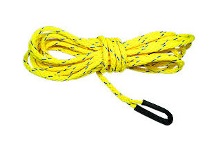 Rope assembly yellow 10mm, 10m with loop for recycling bag