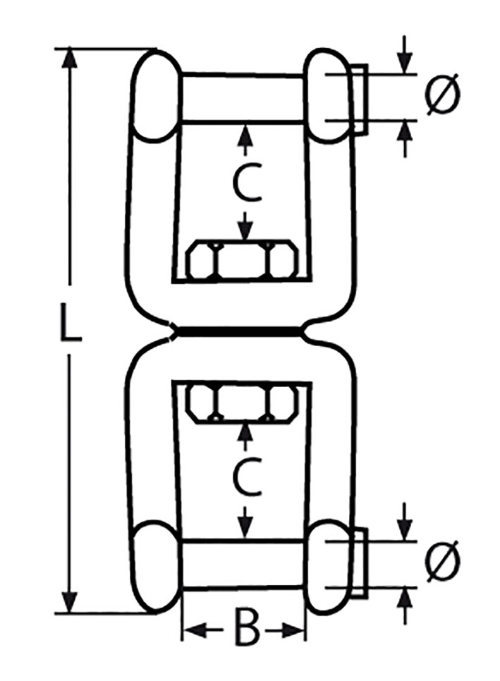 Wirbelschäkel mit Innensechskant