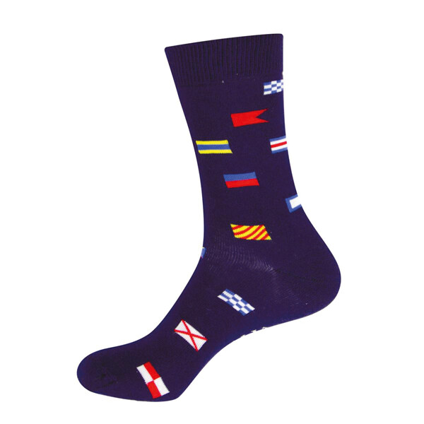 Maritime Socken mit Signalflaggen-Motiv