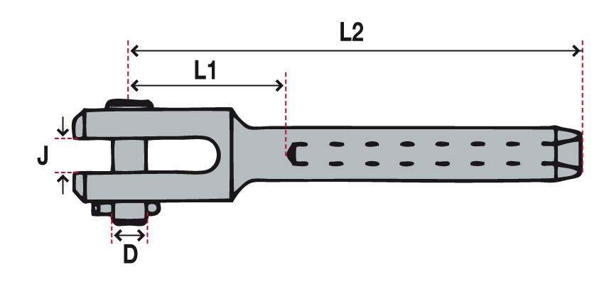 Endstück mit Gabel