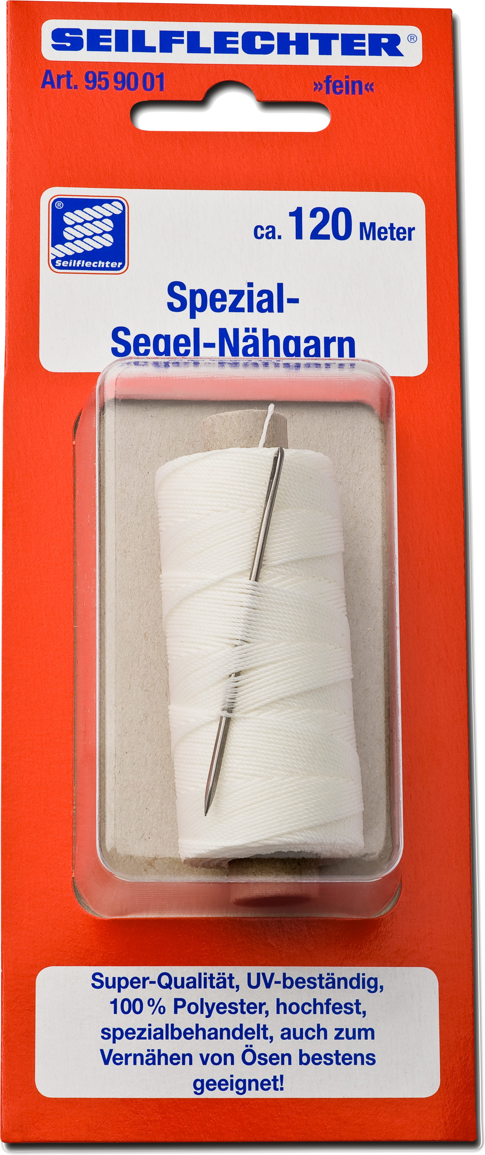 Segelnähgarn fein mit Dreikant-Nadel, 120 m