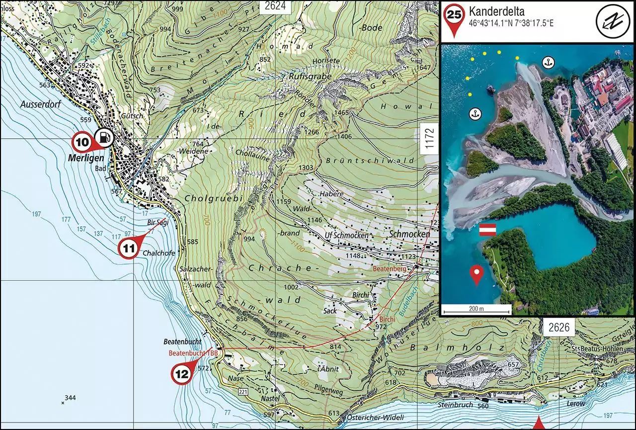 Seekarte Map 4, Thunersee, Brienzersee