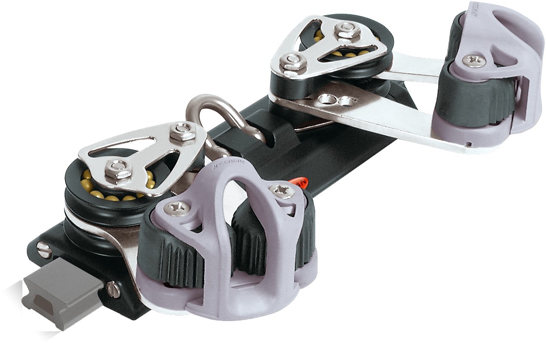 Schlitten mit 4 Umlenkrol. +Schotklemmen