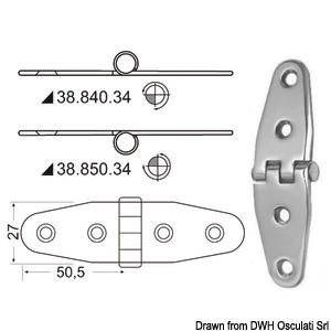 Scharnier herausragender Kern 101x27 mm