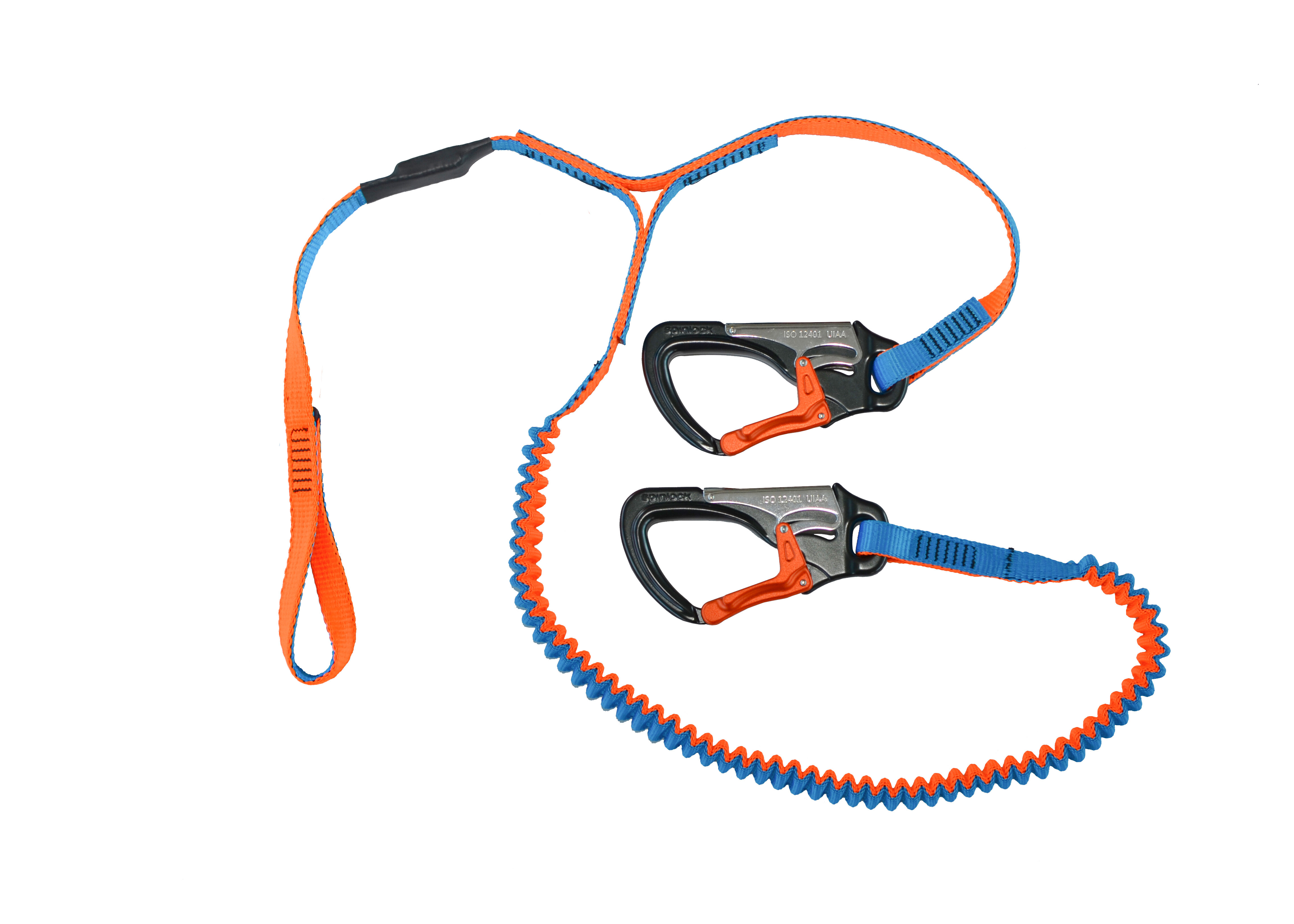 Spinlock Elastische Lifeline 2 m mit 1 Schlaufe und 2 Aluminium-Karabinern