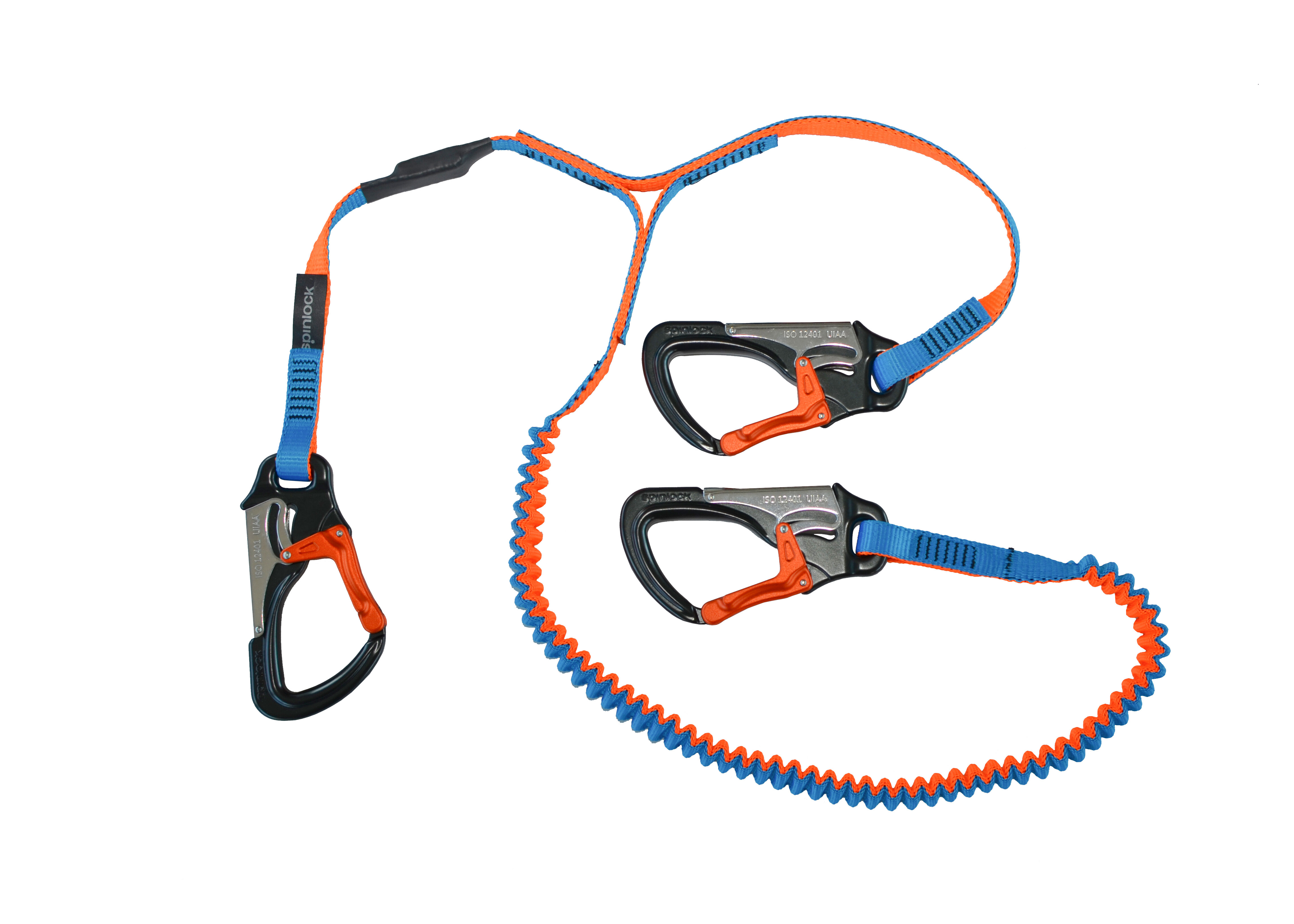 Spinlock Elastische Lifeline – 2m, 3 Aluminium-Karabiner