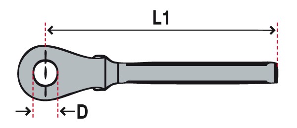 Gabel mit Gewinde rechts