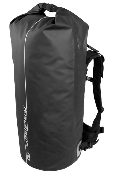 Wasserdichter SACK 60L MIT TRAGRIEMEN 70x33cm, schwarz
