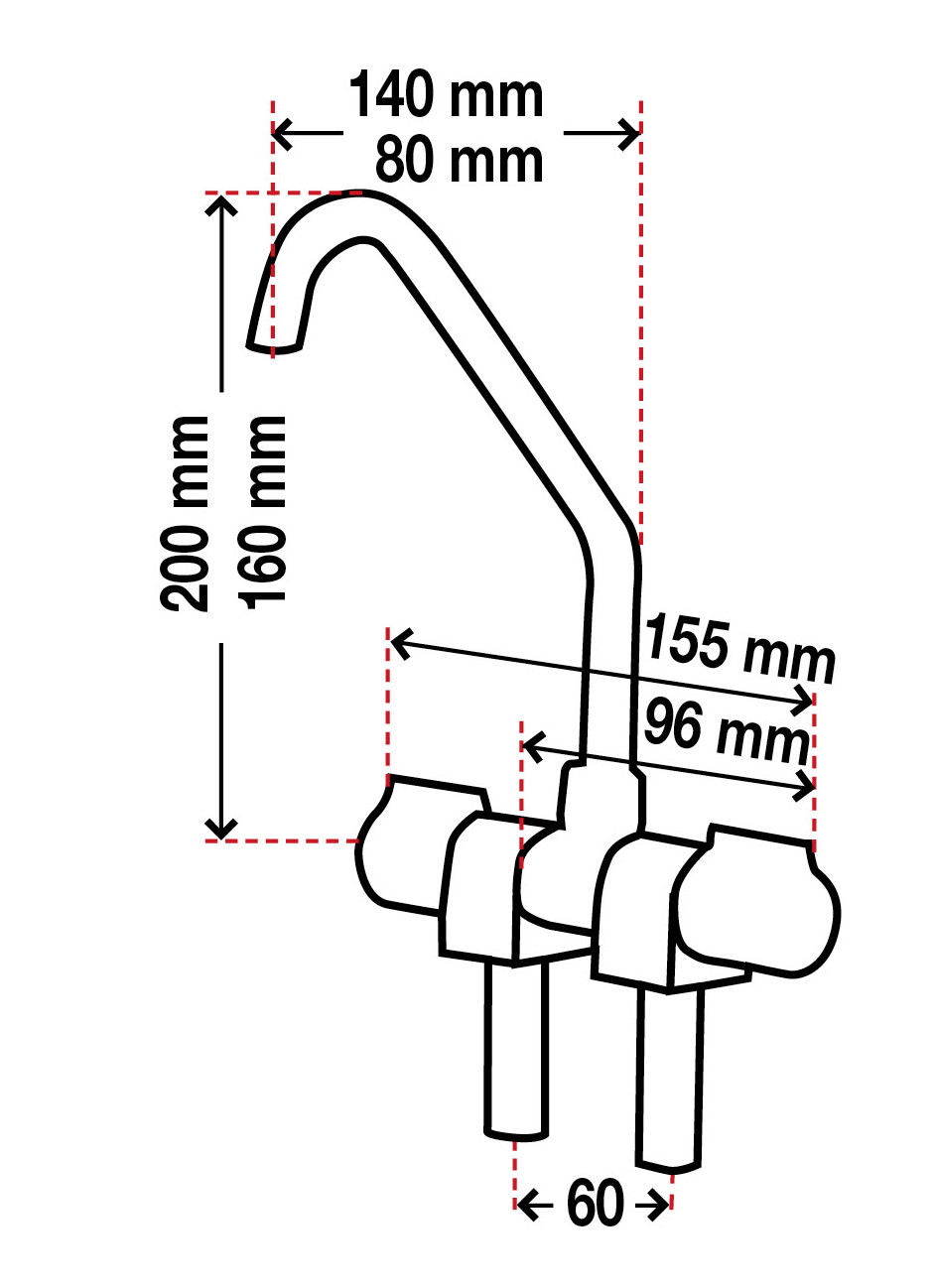 Trem Kompakter Einzelhahn langer Auslauf 140 mm