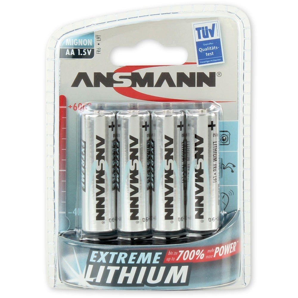 4 lithium Batterien mignon, LR6 AA 1.5V